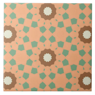 Retro style seamless floral pattern ceramic tile