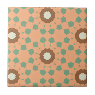 Retro style seamless floral pattern ceramic tile