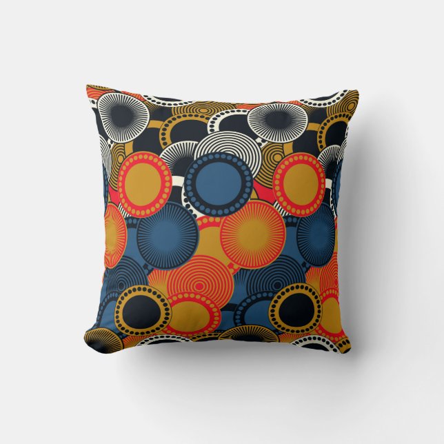 retro style seamless pattern geometric circles in  cushion (Front)
