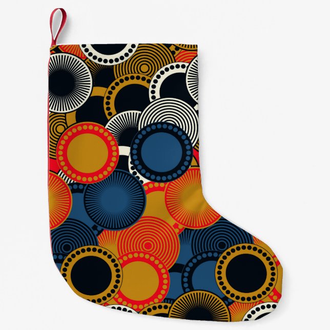 retro style seamless pattern geometric circles in  small christmas stocking (Front)