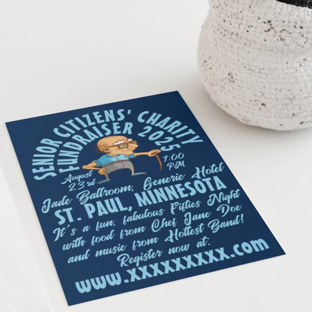 Retro-Style Senior Citizen's Charity  Invitation (Creator Uploaded)