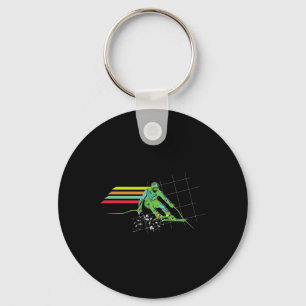 Retro Style Ski T Shirt Snow Ski Shirt Downhill Sk Key Ring