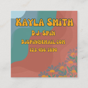 Retro Style Square Business Card