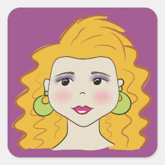 Retro style square sticker