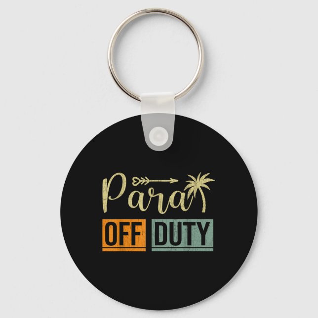 Retro Style Summer End of School Year Para Off Key Ring (Front)