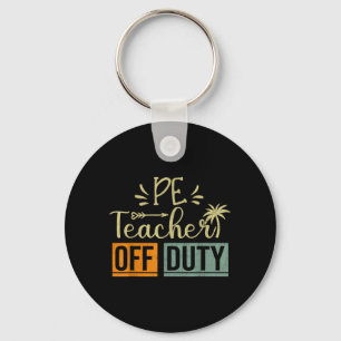 Retro Style Summer End of School Year PE Teacher Key Ring