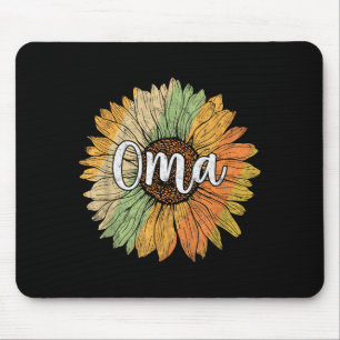 Retro style summer sunflower graphic for oma mouse pad