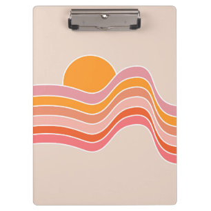 Retro style sunrise illustration clipboard