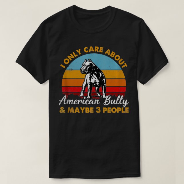 Retro Style Sunset American Bully  T-Shirt (Design Front)