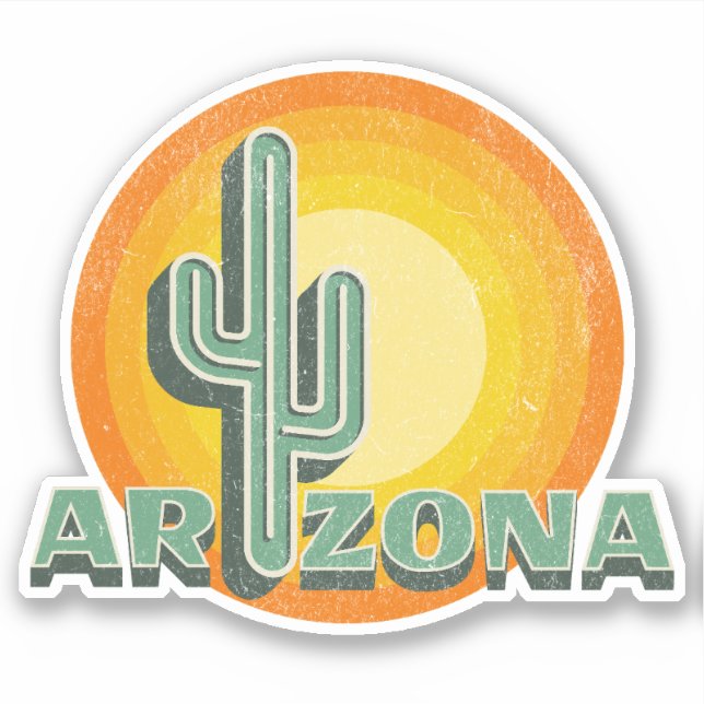 Retro style sunset with Arizona text design (Front)