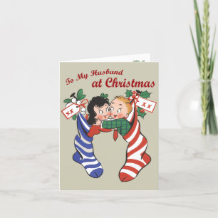 Retro-Style "To Husband at Christmas" Card