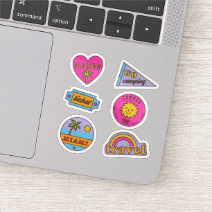 Retro style travel sticker set