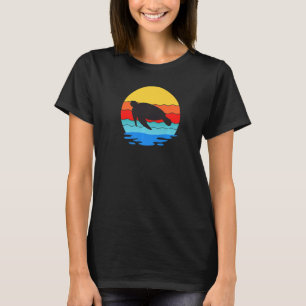 Retro Style Turtle Silhouette Save The Turtles Und T-Shirt