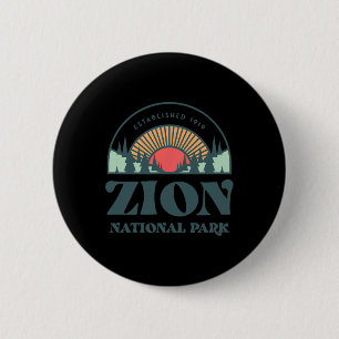 Retro Style Utah Zion National Park  6 Cm Round Badge