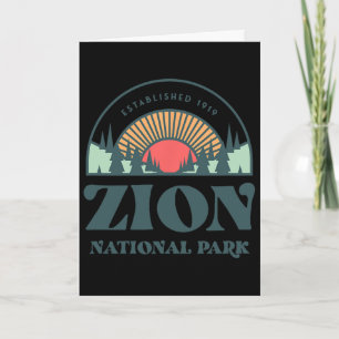 Retro Style Utah Zion National Park  Card