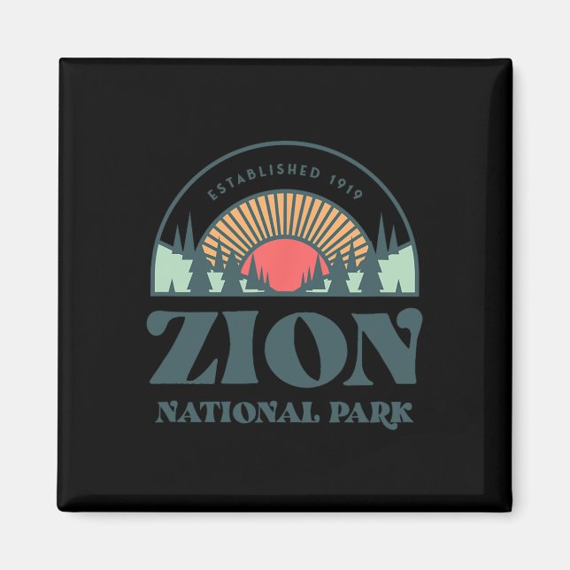 Retro Style Utah Zion National Park  Magnet (Front)