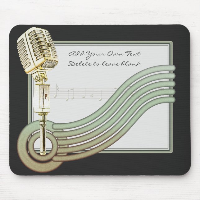 Retro Style Vintage Mic Mousepad (Front)