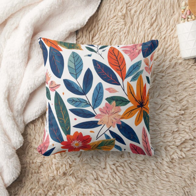 Retro style watercolor  throw pillow (Blanket)