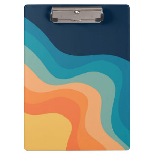Retro style waves decoration clipboard