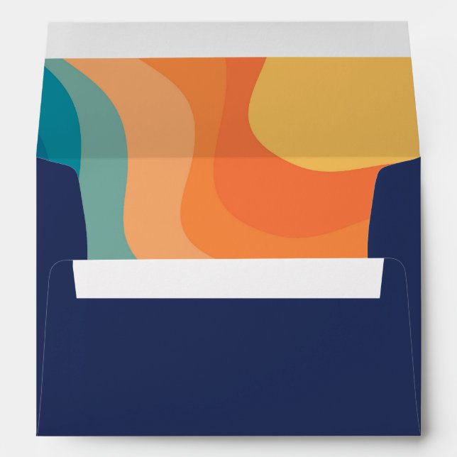 Retro style waves decoration envelope (Back (Bottom))