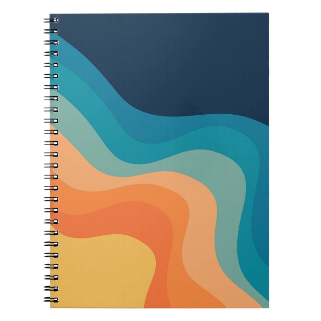 Retro style waves decoration notebook (Front)