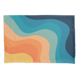 Retro style waves decoration pillowcase