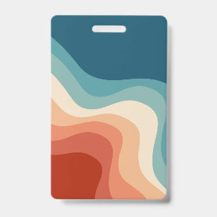 Retro style waves ID badge
