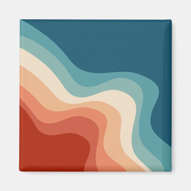 Retro style waves magnet (Front)