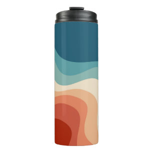 Retro style waves thermal tumbler