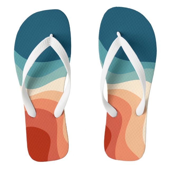 Retro style waves thongs (Footbed)