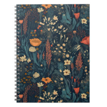 Retro style wildflower notebook, floral, nature