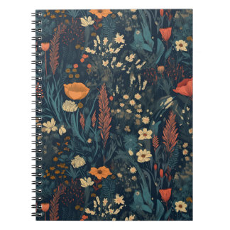 Retro style wildflower notebook, floral, nature notebook