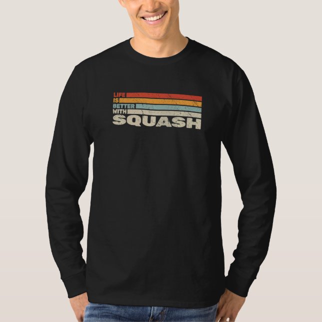 retro style  with Squash for Squash Player T-Shirt (Front)