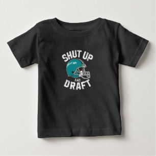 Retro styled turquoise football				 baby T-Shirt