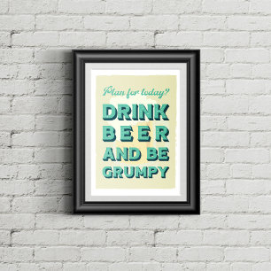 Retro styled typography. Ideal for man caves. Poster