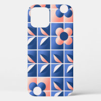 Retro stylised flowers: mosaic pattern.