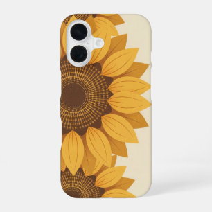 Retro Stylised Sunflower Geometry iPhone 16 Case