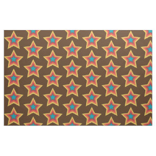 retro stylish 70s star pattern fabric