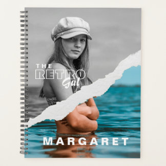 Retro Stylish Black & White Portrait Photo Display Planner