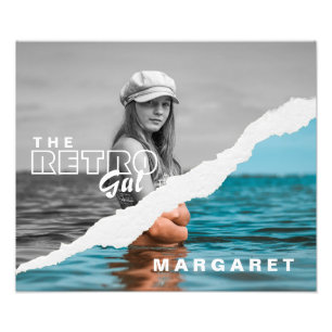 Retro Stylish Black & White Portrait Photo Display Print