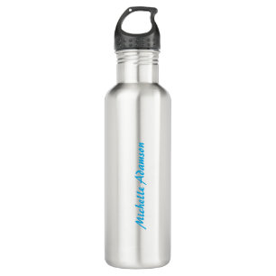 Retro Stylish Elegant Plain Sky Blue White 710 Ml Water Bottle