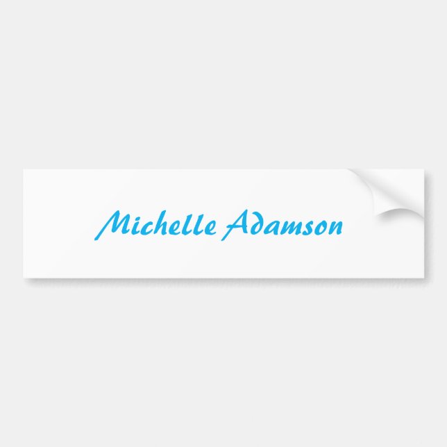 Retro Stylish Elegant Plain Sky Blue White Bumper Sticker (Front)
