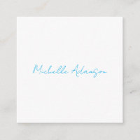 Retro Stylish Elegant Plain Sky Blue White