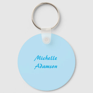 Retro Stylish Elegant Plain Sky Blue White Key Ring