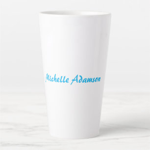 Retro Stylish Elegant Plain Sky Blue White Latte Mug