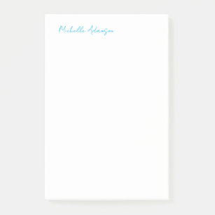 Retro Stylish Elegant Plain Sky Blue White Post-it Notes