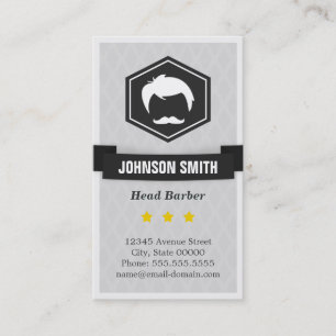 Retro Stylish Men's Haircut Barber Shop Logo Business Card