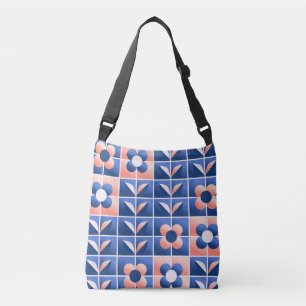 Retro stylized flowers: mosaic pattern. crossbody bag