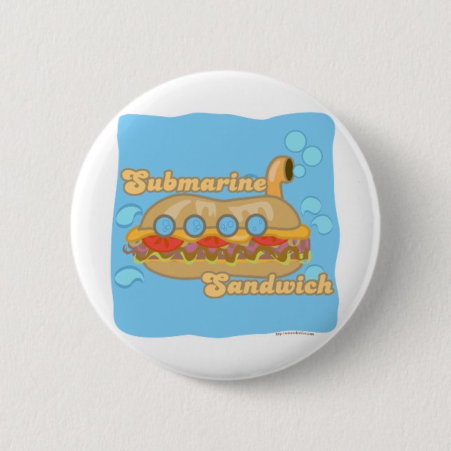 Retro Sub Sandwich Too! 6 Cm Round Badge (Front)