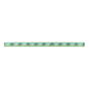 Retro Suburban House Ribbon Satin Ribbon